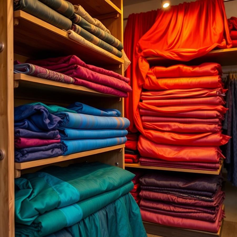 Pakistani fashion atelier with rich fabrics